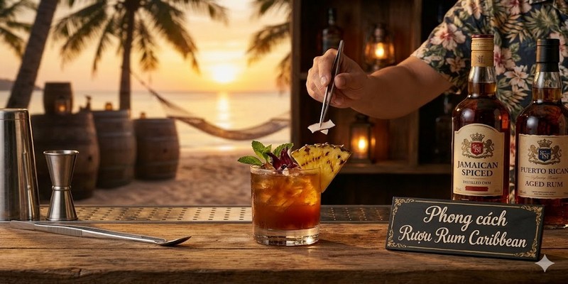 Rượu Rum và Phong cách Caribbean